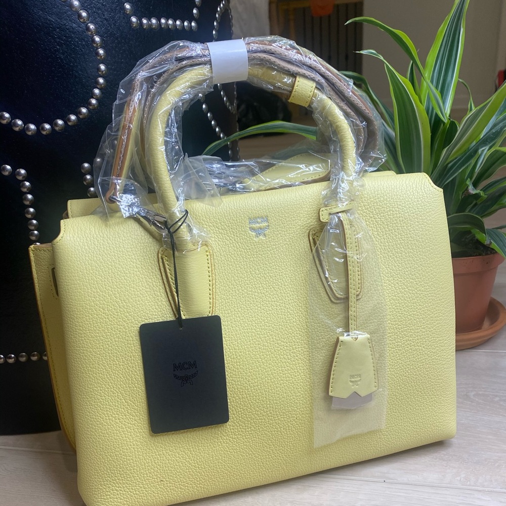 MCM medium Milla bag purse custard yellow